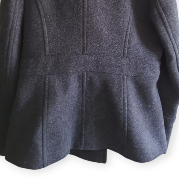 J. Crew Women's Stadium Cloth Double-Breasted Wool Blend Jacket Peacoat Charcoal - Picture 13 of 17